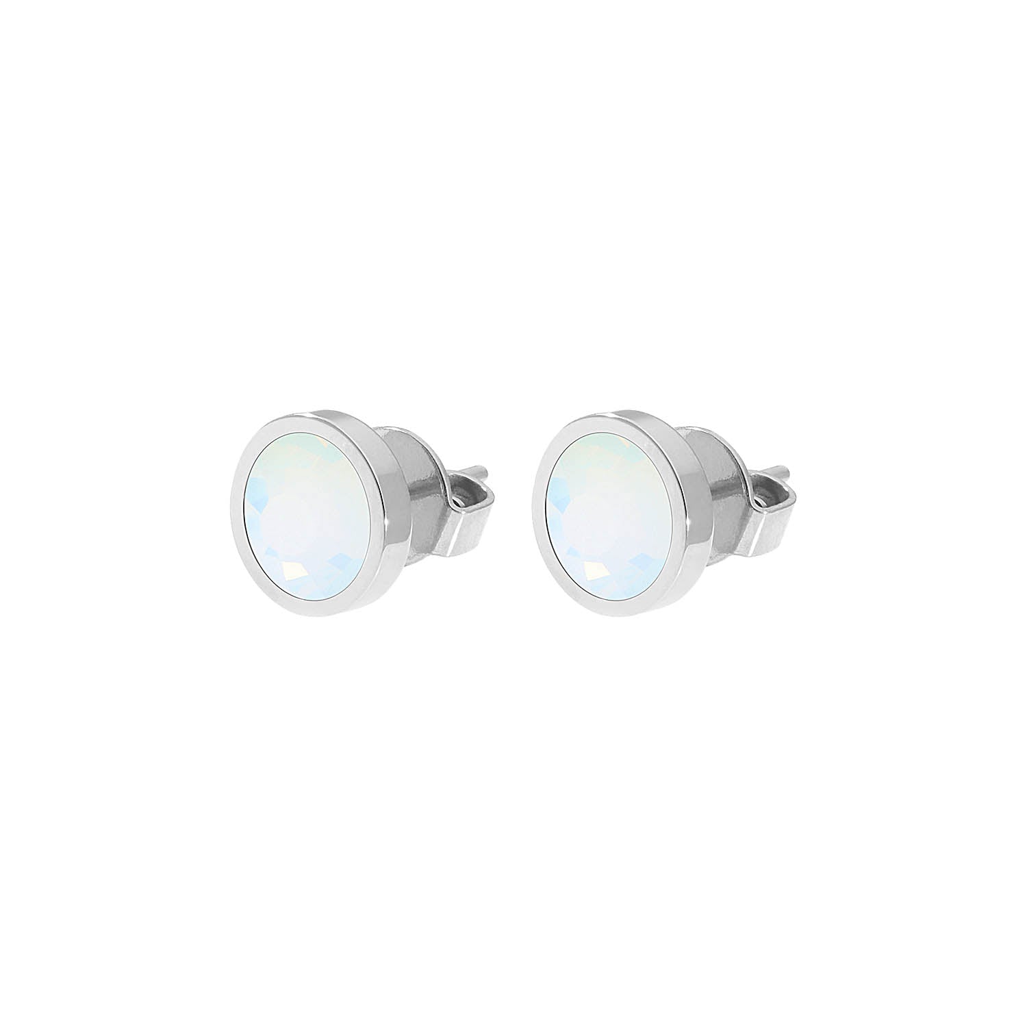 Canino Ohrstecker 9 mm - Silber white opal