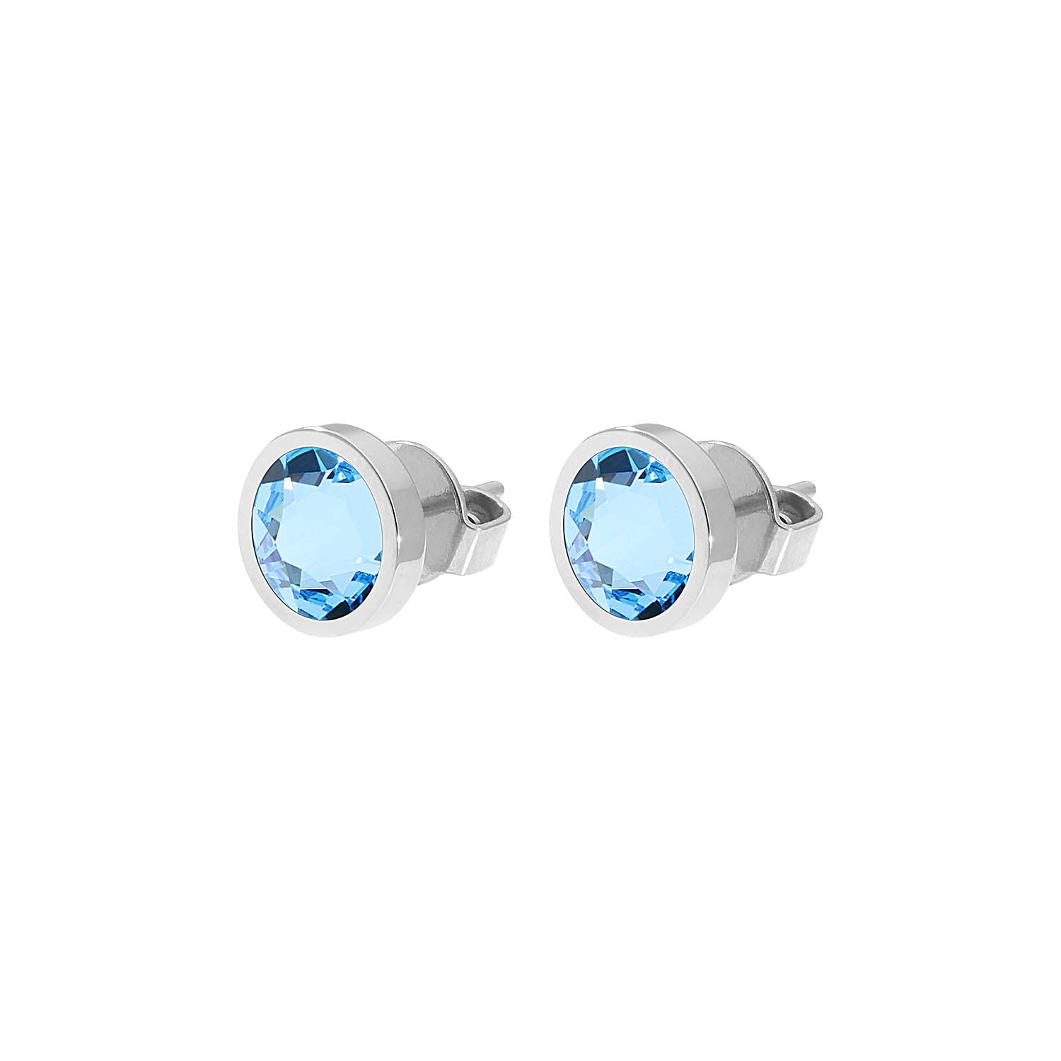 Canino Ohrstecker 9 mm - Silber aquamarine