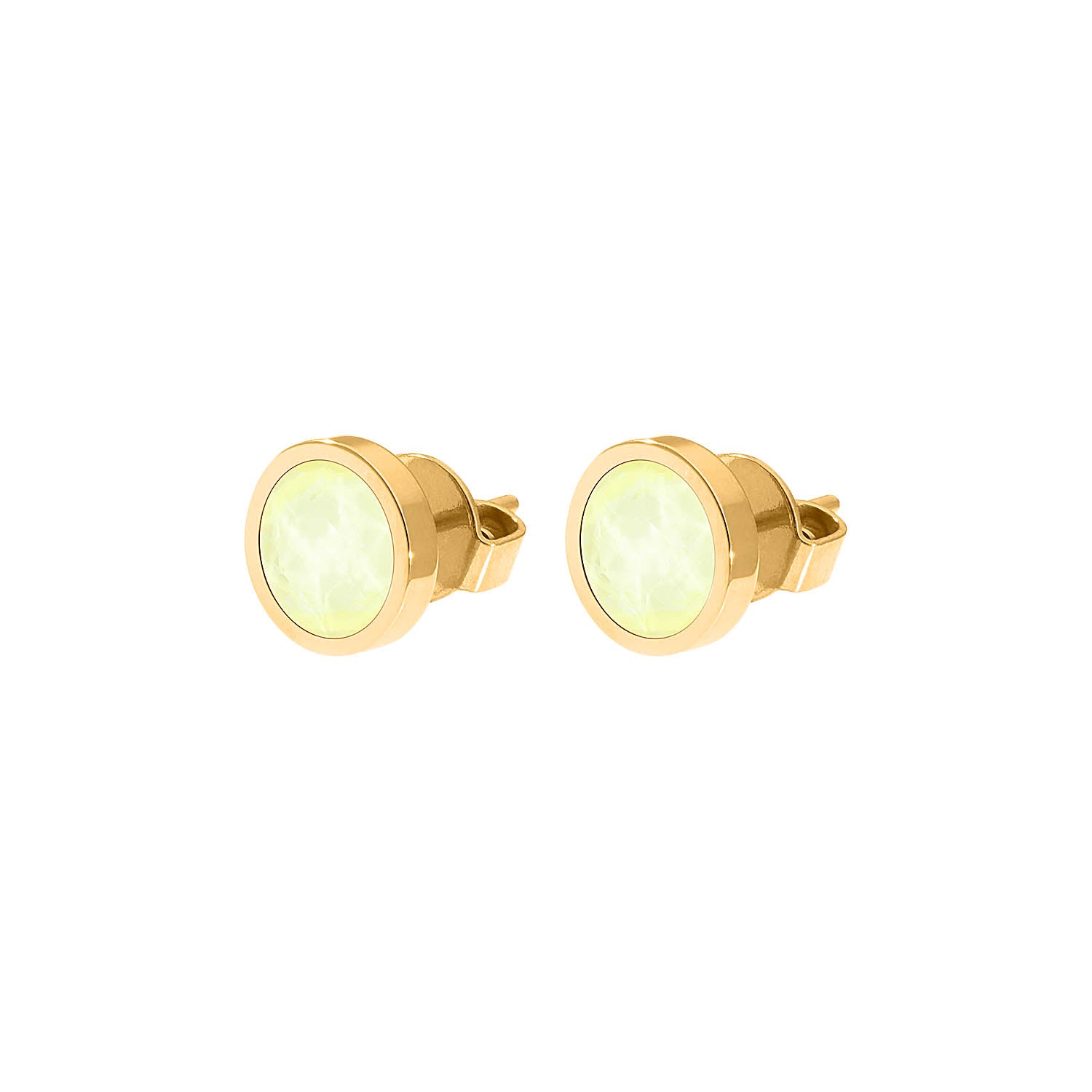 Canino Ohrstecker 9 mm - Gold crystal soft yellow ignite