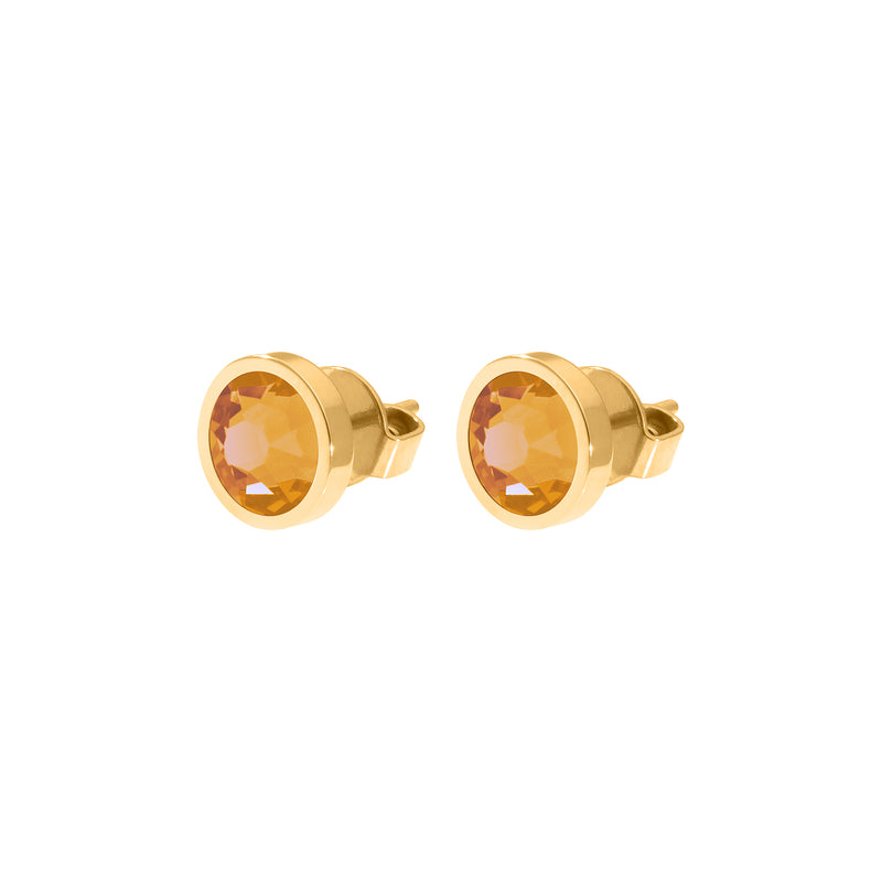 Canino Ohrstecker 9 mm - Gold Crystal Mango Ignite