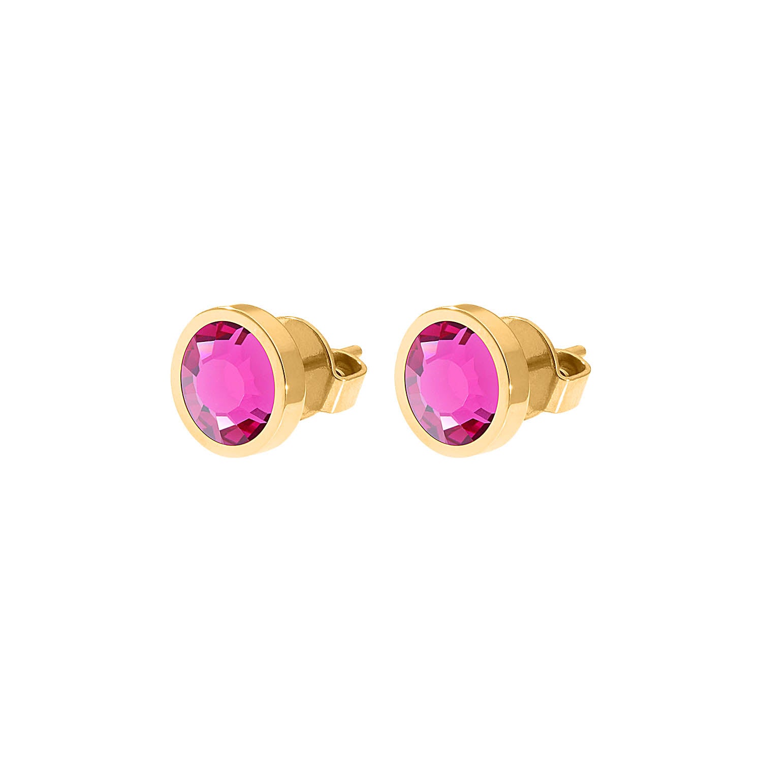 Canino Ohrstecker 9 mm - Gold fuchsia
