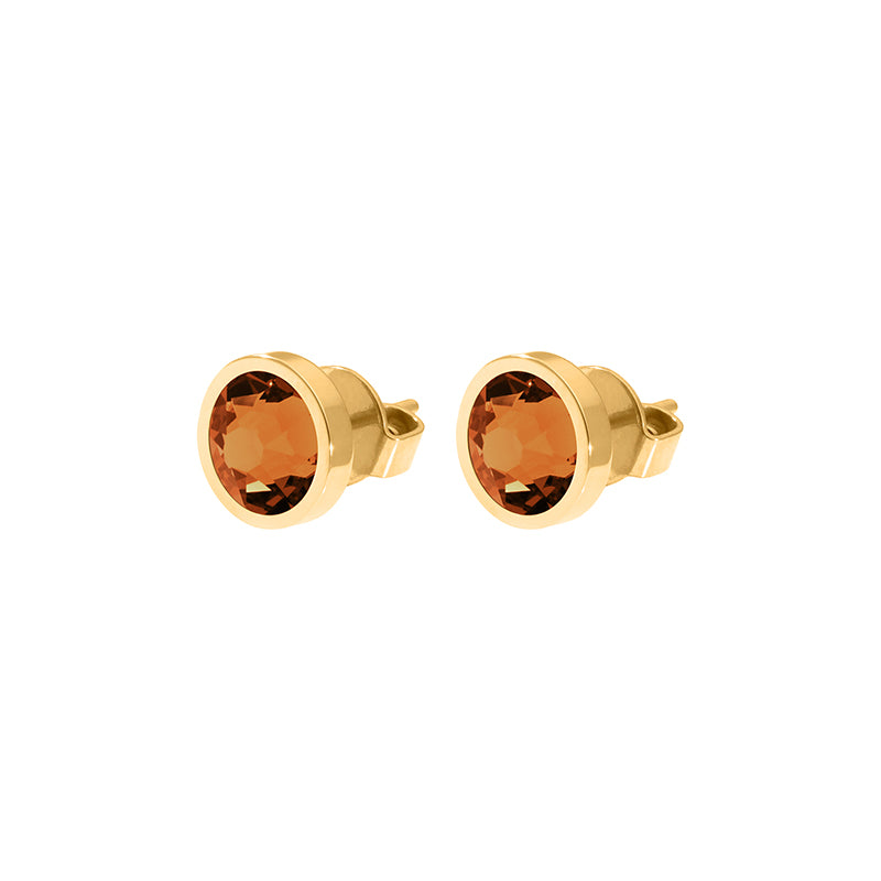 Canino Ohrstecker 9 mm - Gold Smoked Topaz