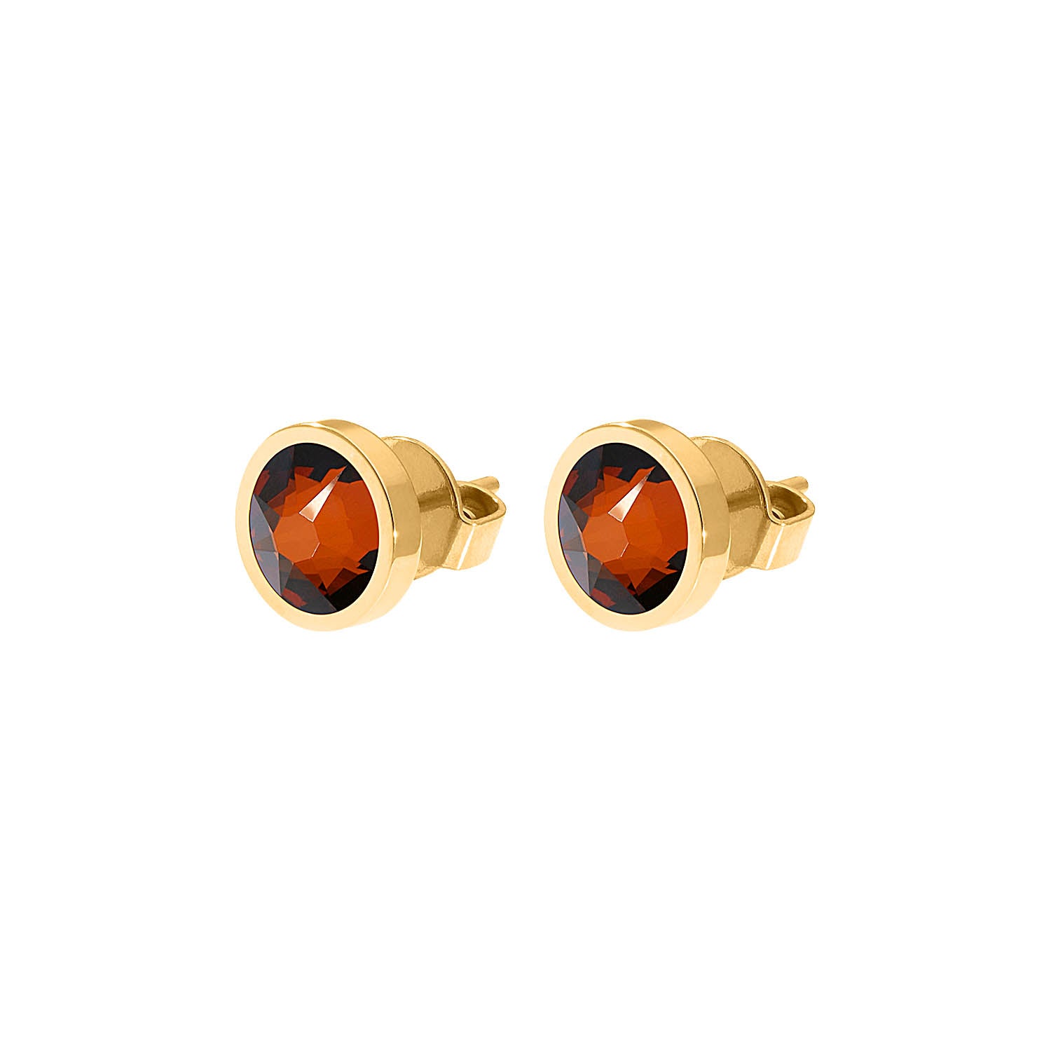 Canino Ohrstecker 9 mm - Gold smoked amber
