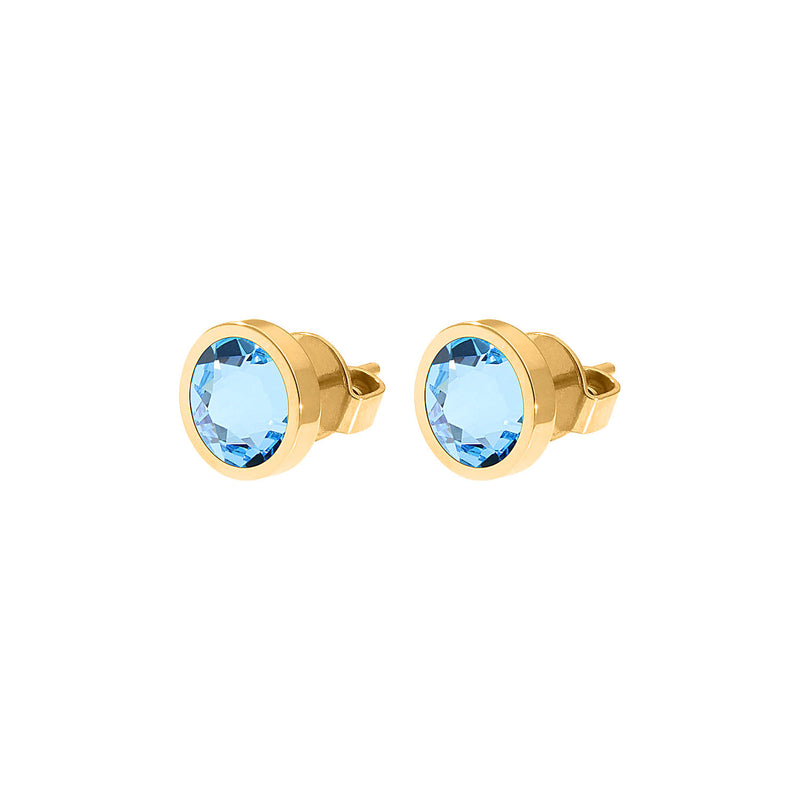 Canino Ohrstecker 9 mm - Gold aquamarine
