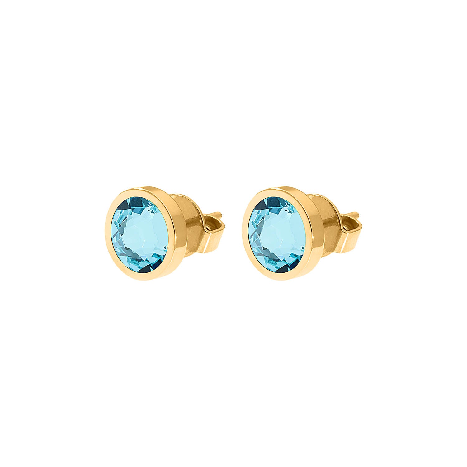 Canino Ohrstecker 9 mm - Gold Light Turquoise