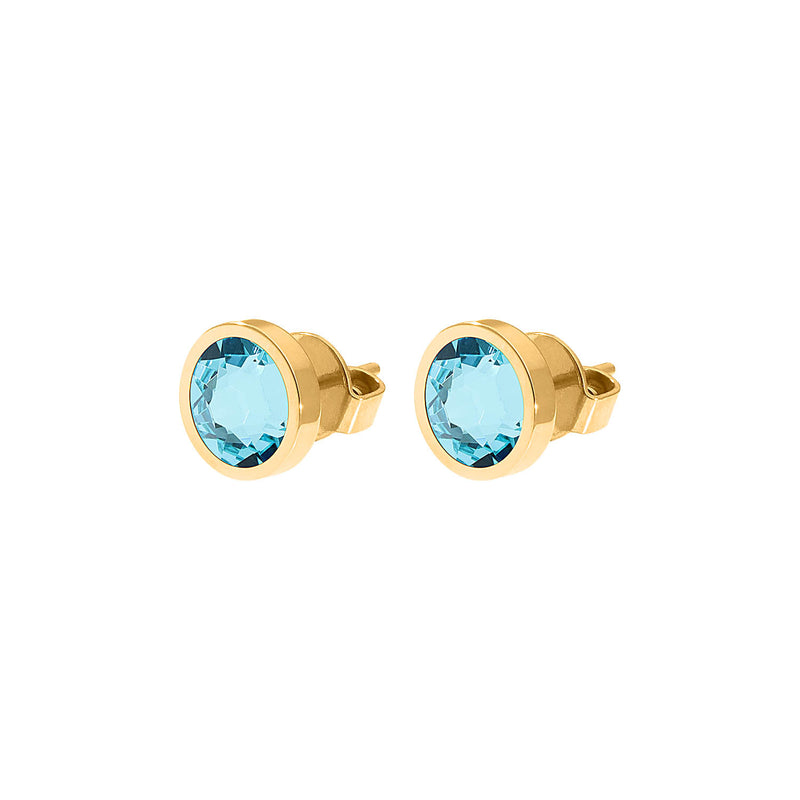 Canino Ohrstecker 9 mm - Gold Light Turquoise
