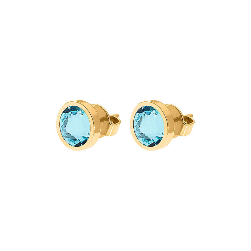Canino Ohrstecker 9 mm - Gold Light Turquoise