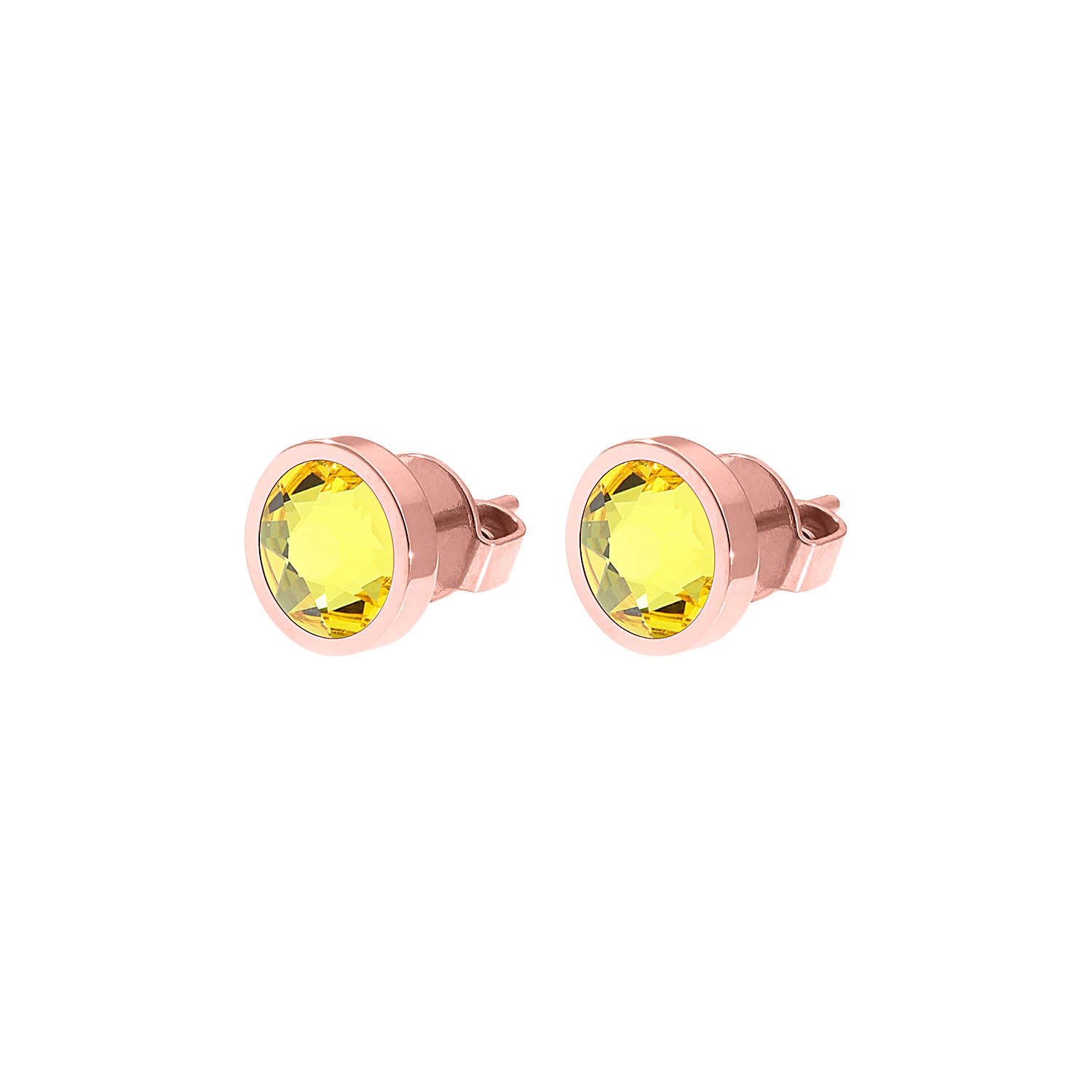 Canino Ohrstecker 9 mm - Roségold light topaz