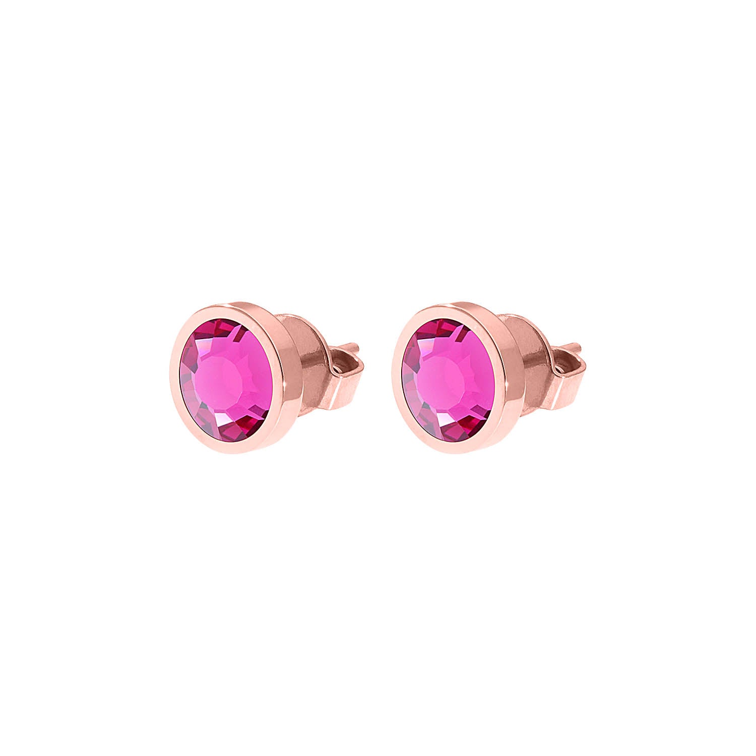 Canino Ohrstecker 9 mm - Roségold fuchsia