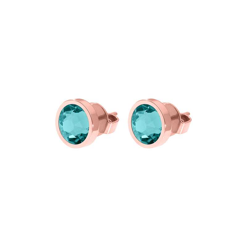 Canino Ohrstecker 9 mm - Roségold Crystal Pine Green Ignite
