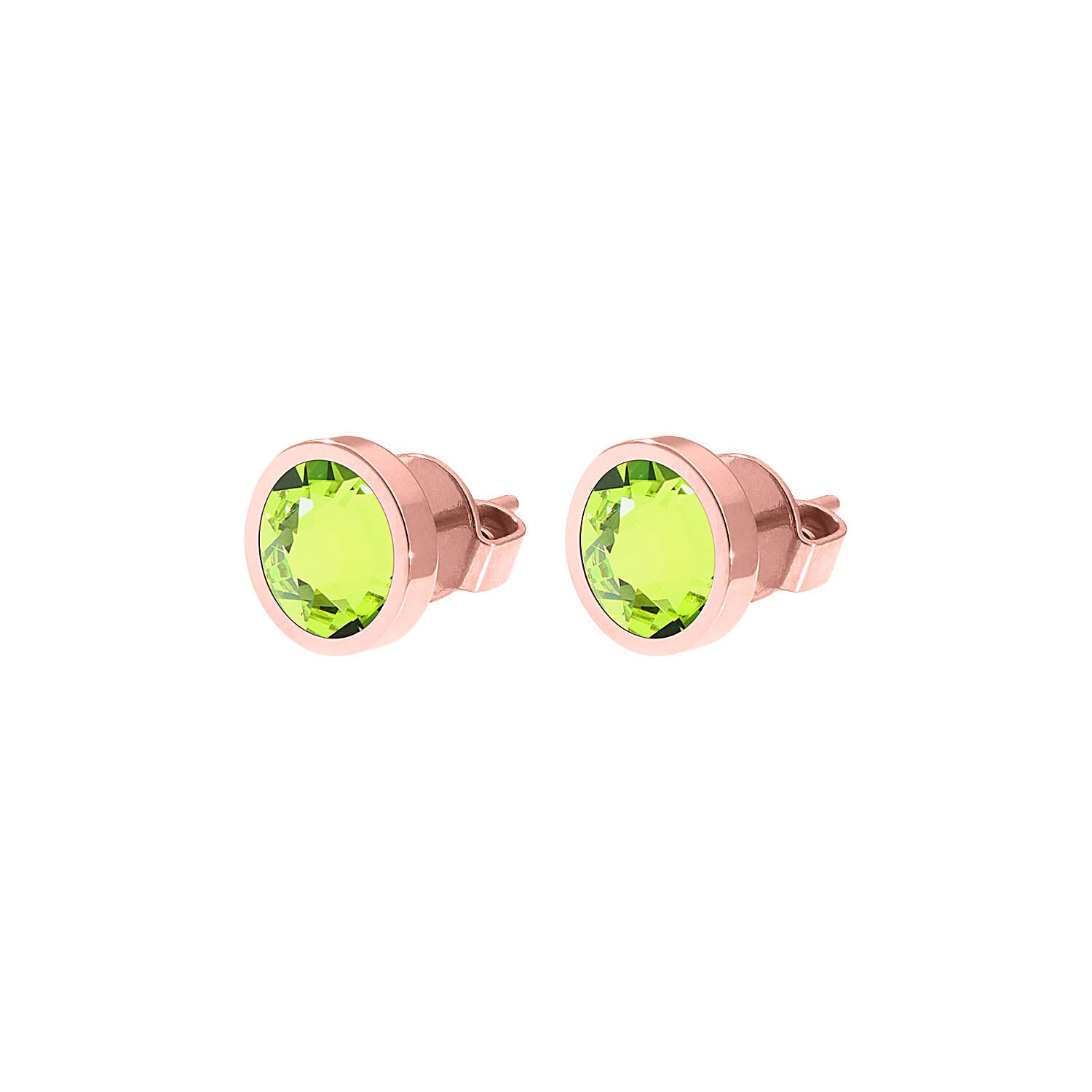 Canino Ohrstecker 9 mm - Roségold Citrus Green