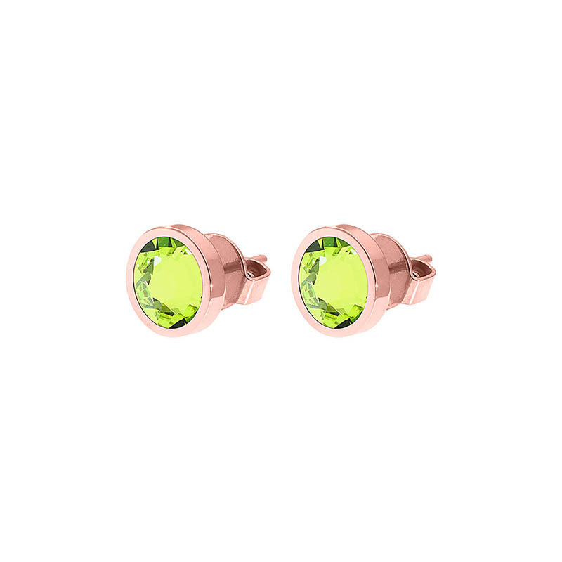 Canino Ohrstecker 9 mm - Roségold Citrus Green