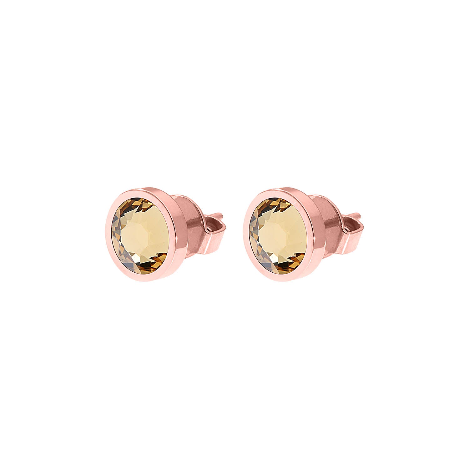 Canino Ohrstecker 9 mm - Roségold light colorado topaz