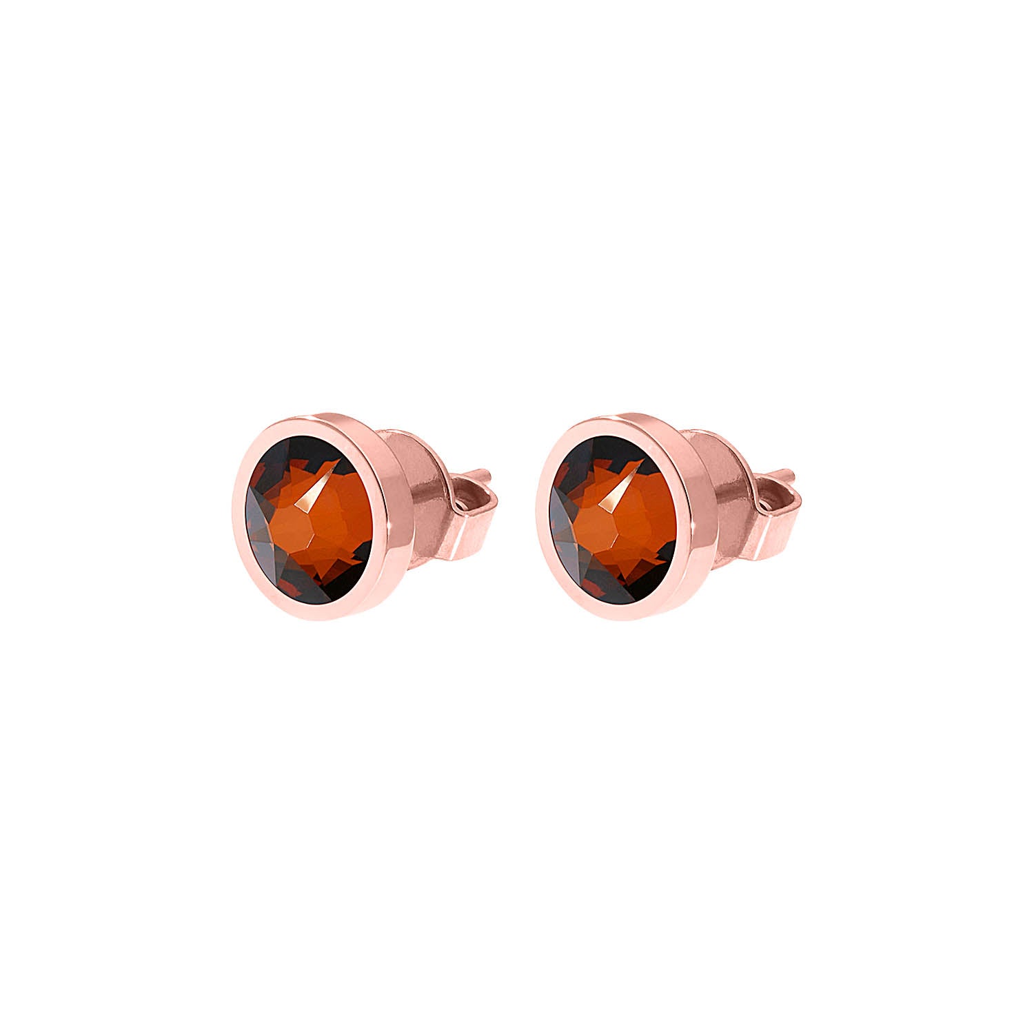 Canino Ohrstecker 9 mm - Roségold smoked amber
