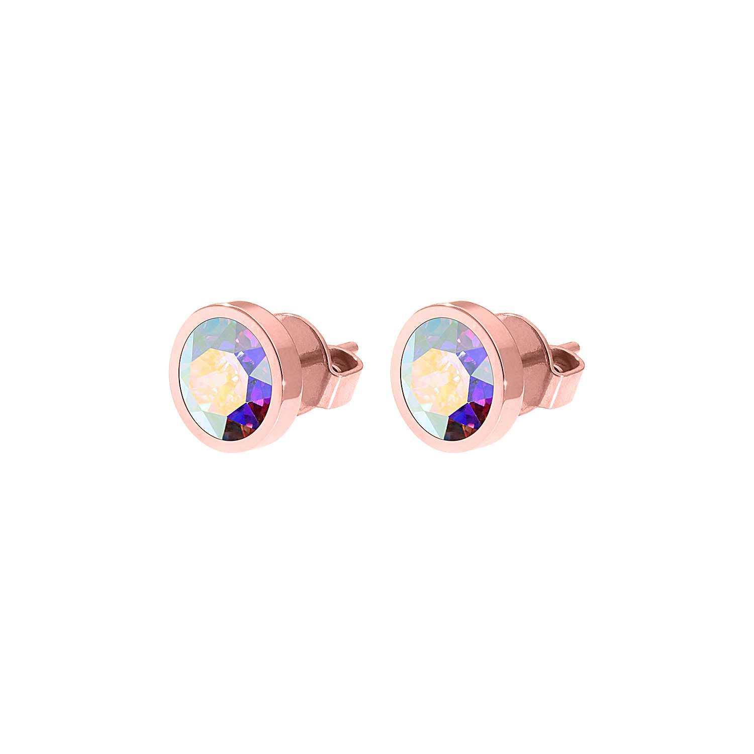 Canino Ohrstecker 9 mm - Roségold crystal aurora boreale