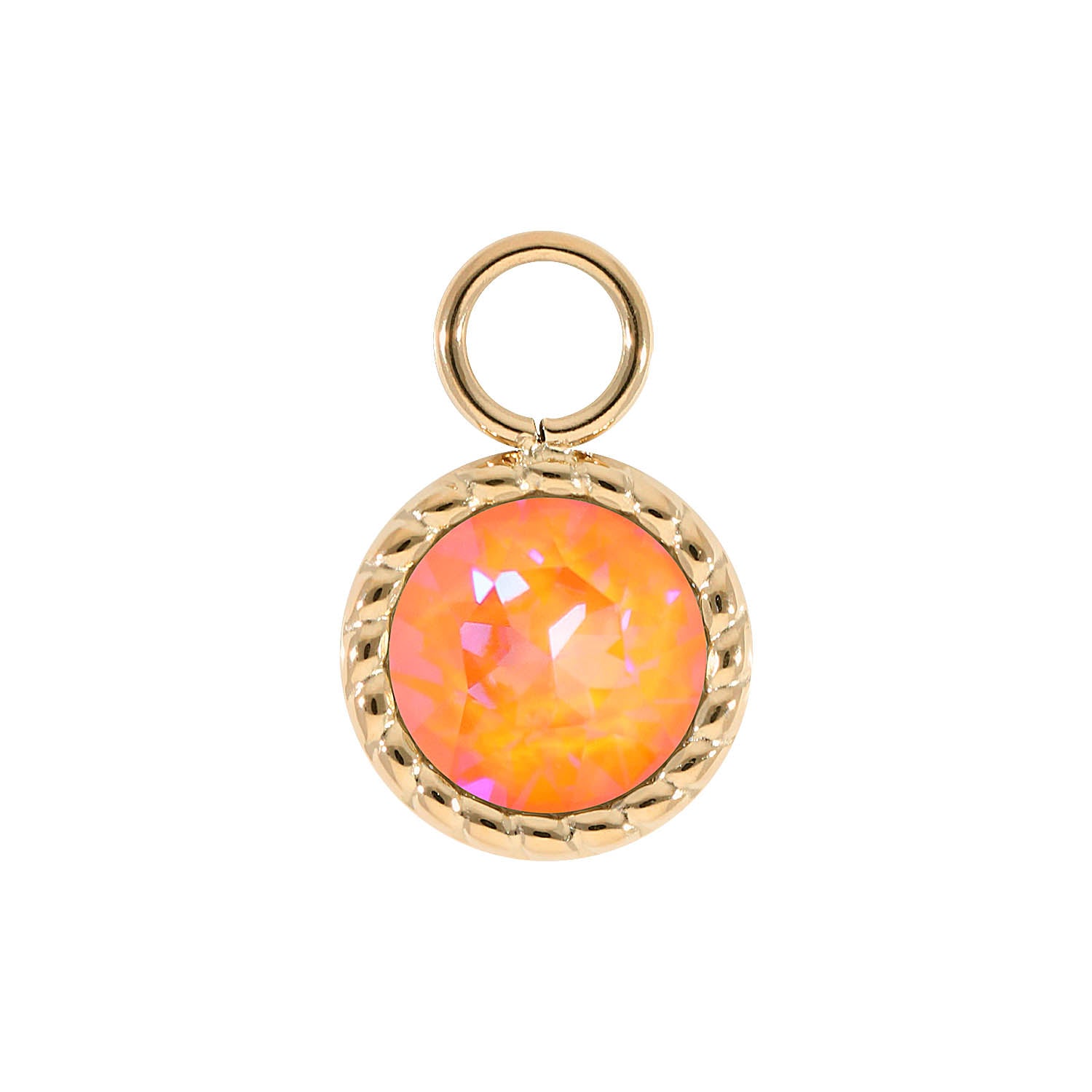 Bocconi Charm 11 mm - Gold crystal orange glow delite