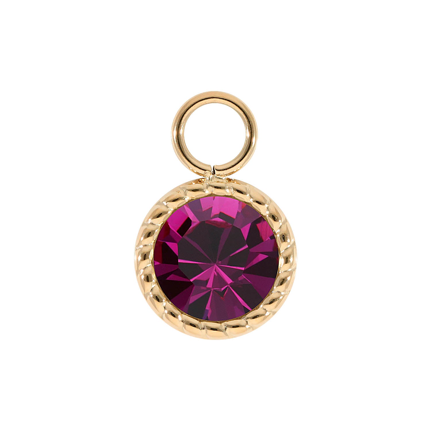 Bocconi Charm 11 mm - Gold fuchsia
