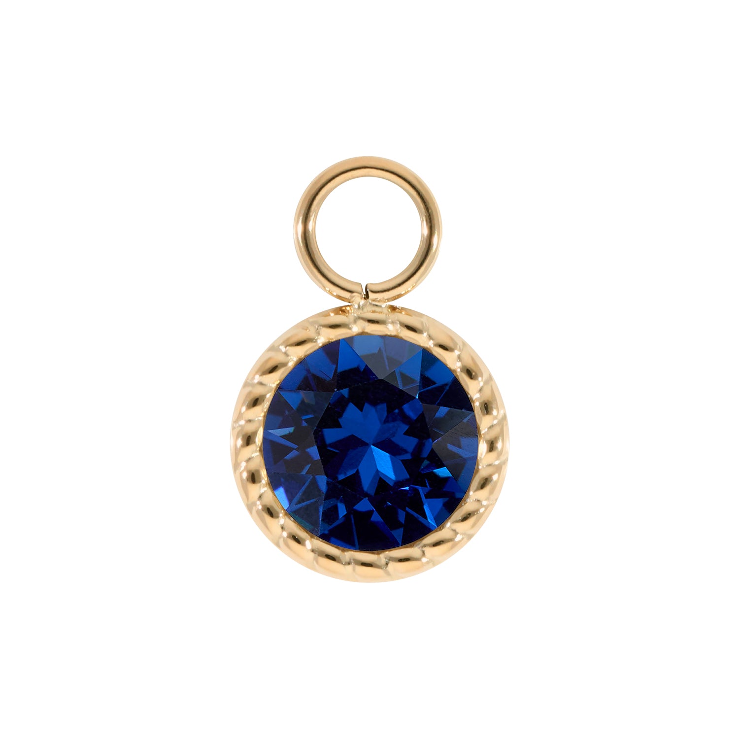 Bocconi Charm 11 mm - Gold ReCreated Dark Sapphire