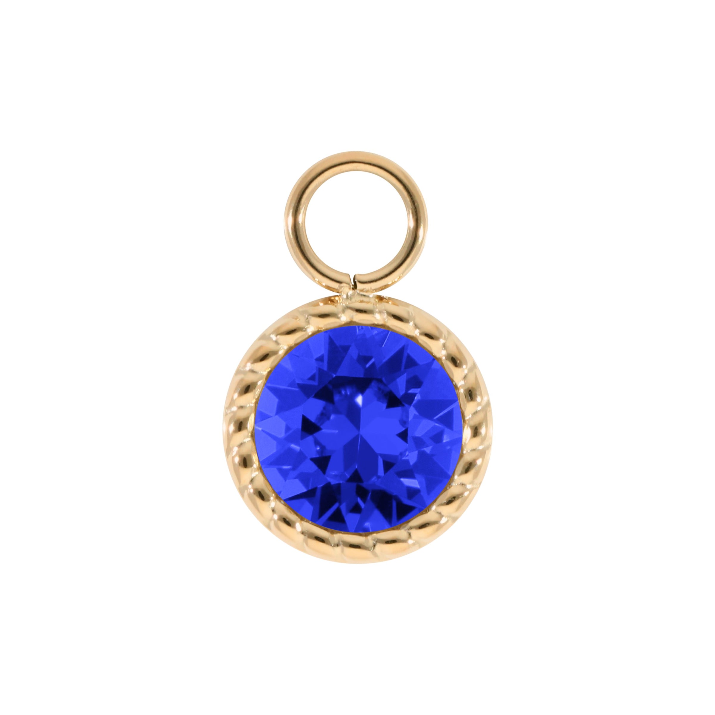 Bocconi Charm 11 mm - Gold ReCreated Dark Sapphire