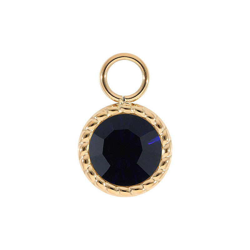 Bocconi Charm 11 mm - Gold Dark Indigo