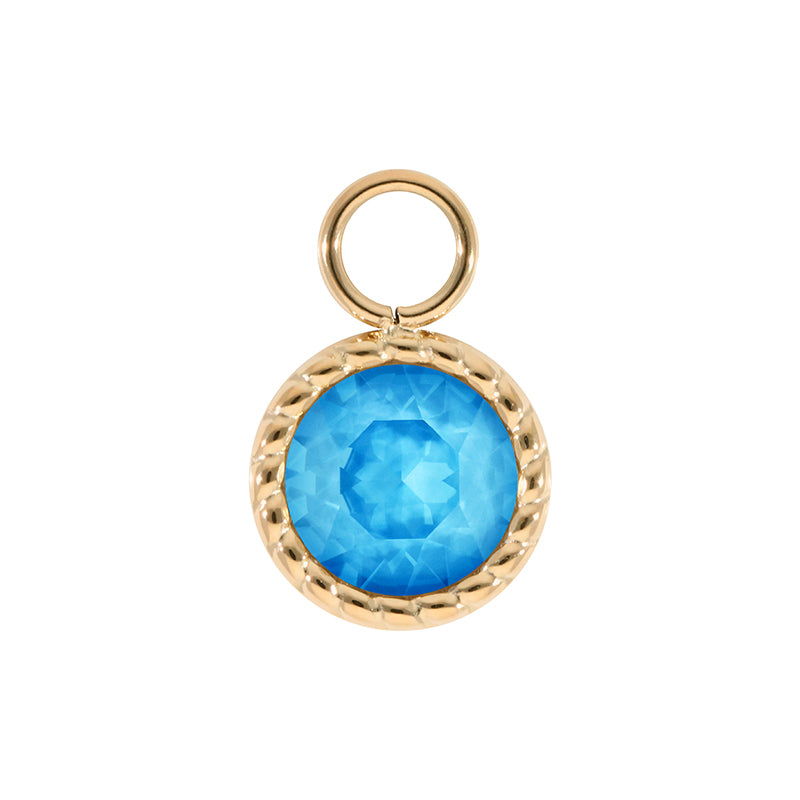 Bocconi Charm 11 mm - Gold Crystal Electric Blue Ignite