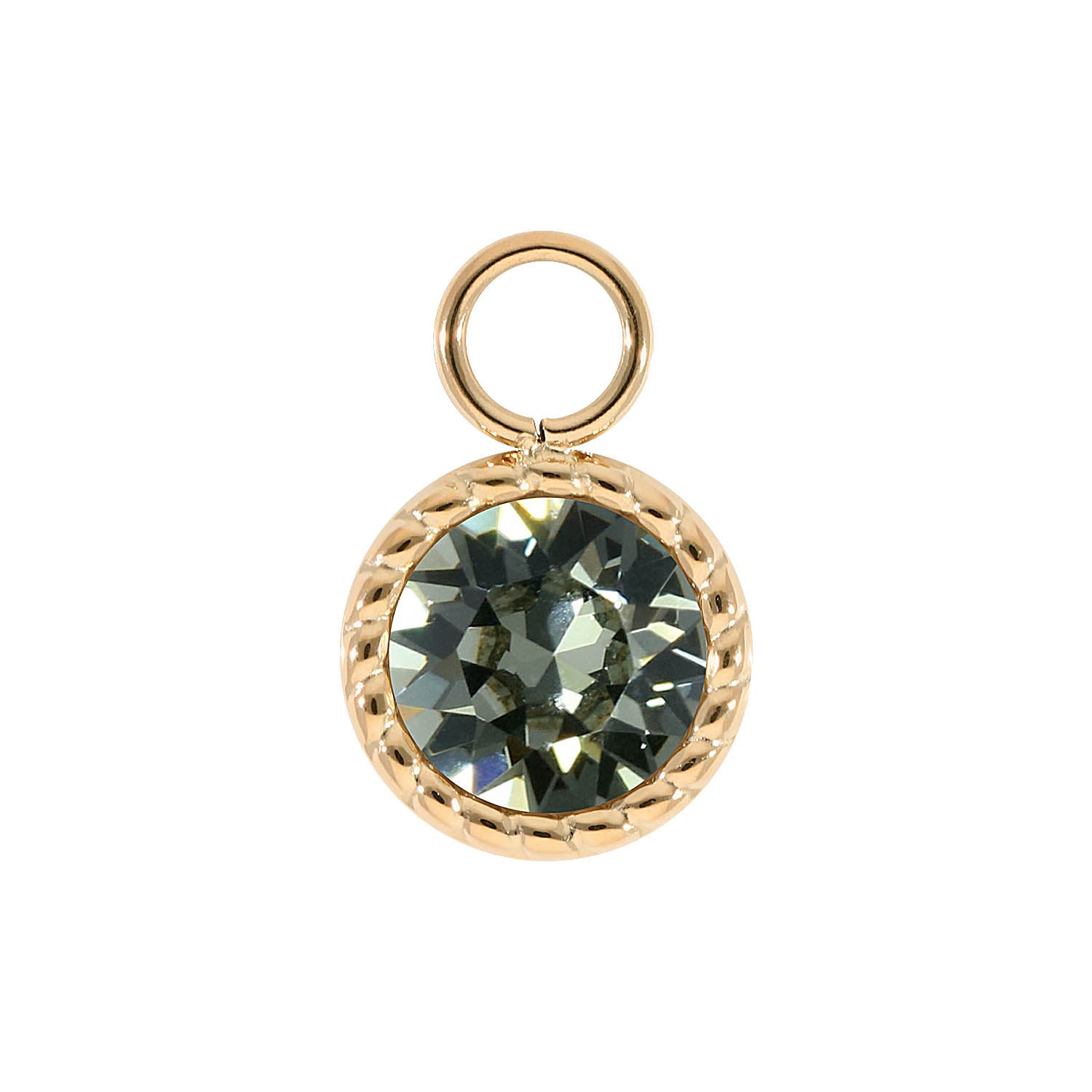 Bocconi Charm 11 mm - Gold black diamond