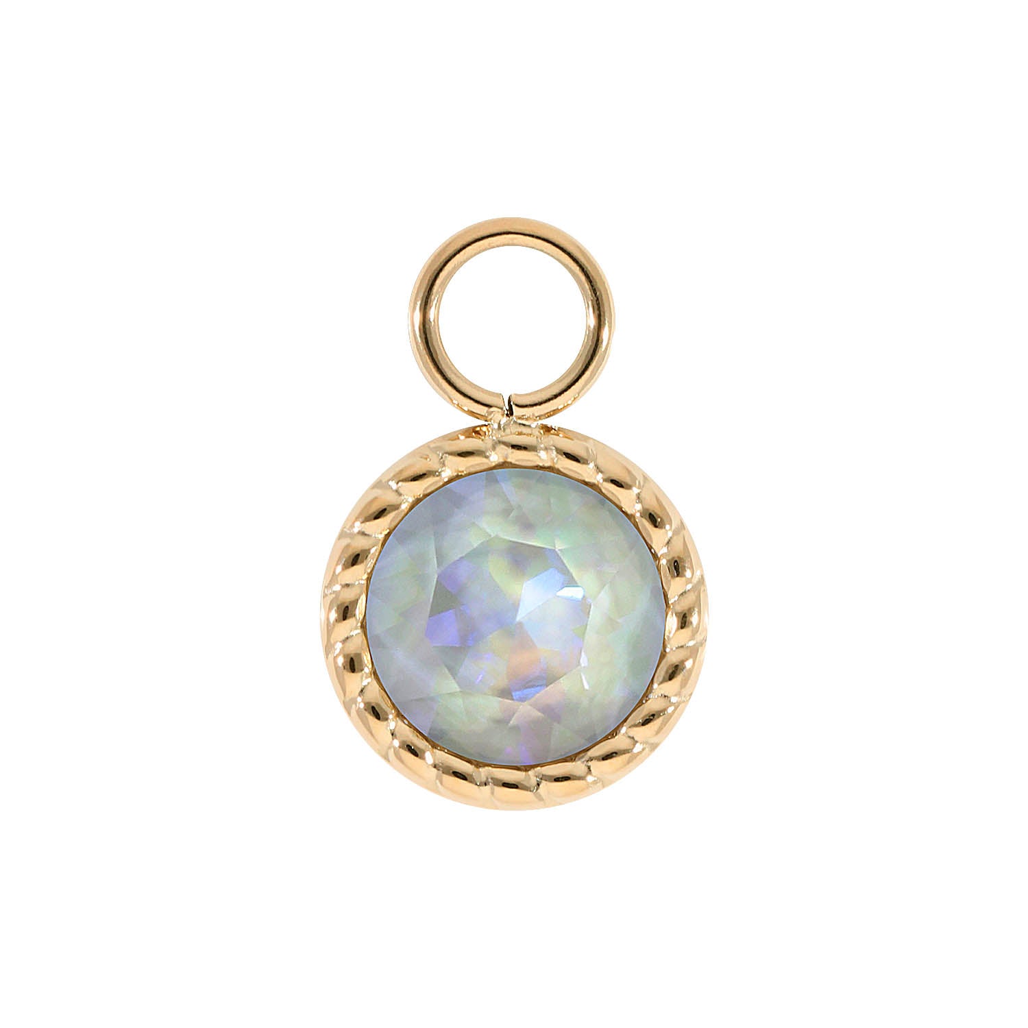 Bocconi Charm 11 mm - Gold Crystal Serene Gray Delite