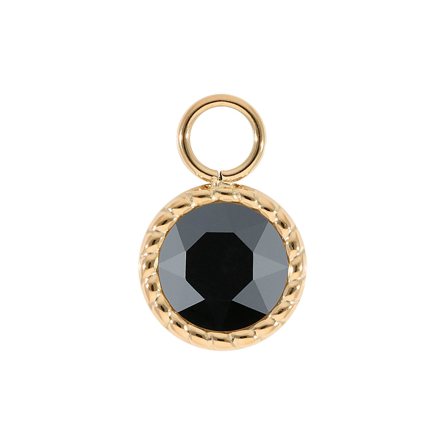 Bocconi Charm 11 mm - Gold jet hematite