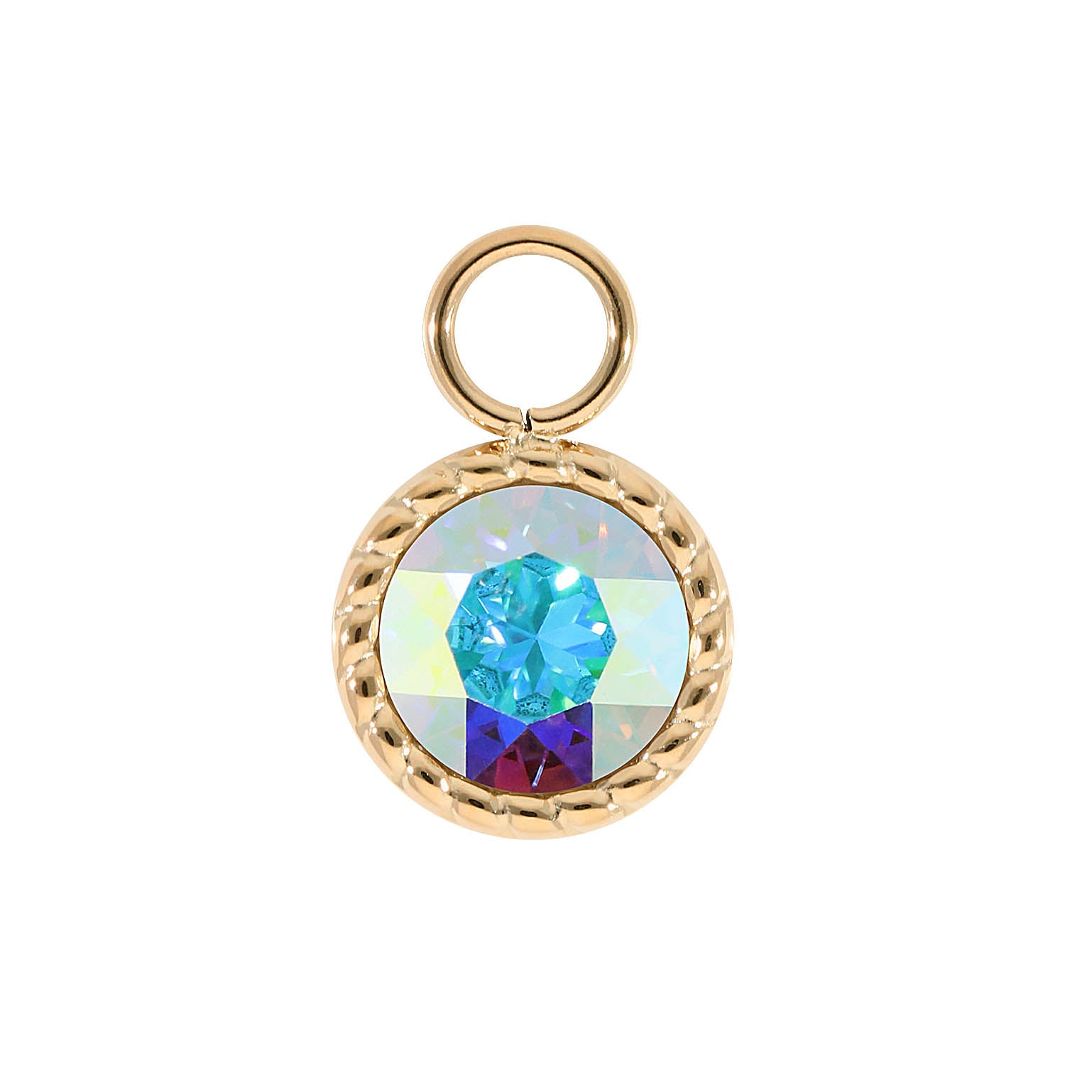 Bocconi Charm 11 mm - Gold crystal aurora boreale