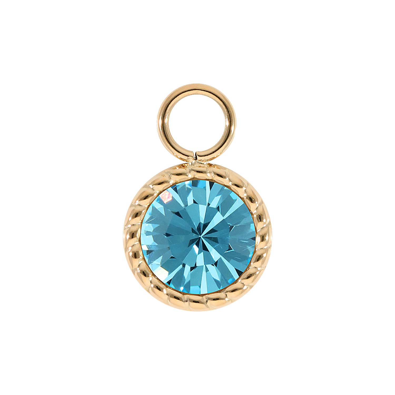 Bocconi Charm 11 mm - Gold aquamarine