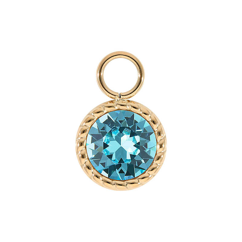 Bocconi Charm 11 mm - Gold Light Turquoise