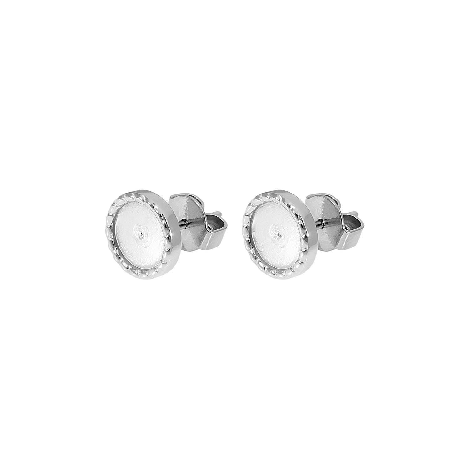 Bocconi Flat Ear Studs 9 mm - Silver