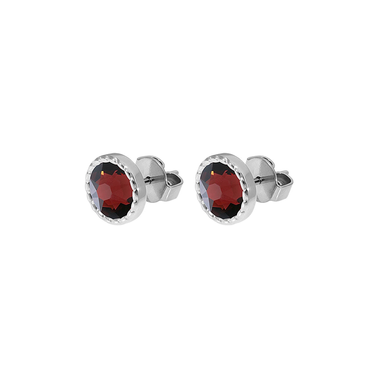 Bocconi Flat Ear Studs 9 mm - Silver