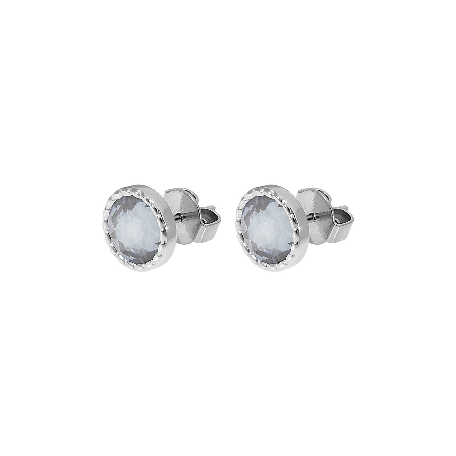 Bocconi Flat Ear Studs 9 mm - Silver