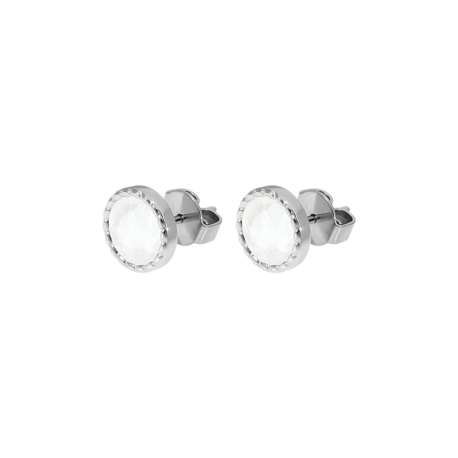 Bocconi Flat Ear Studs 9 mm - Silver