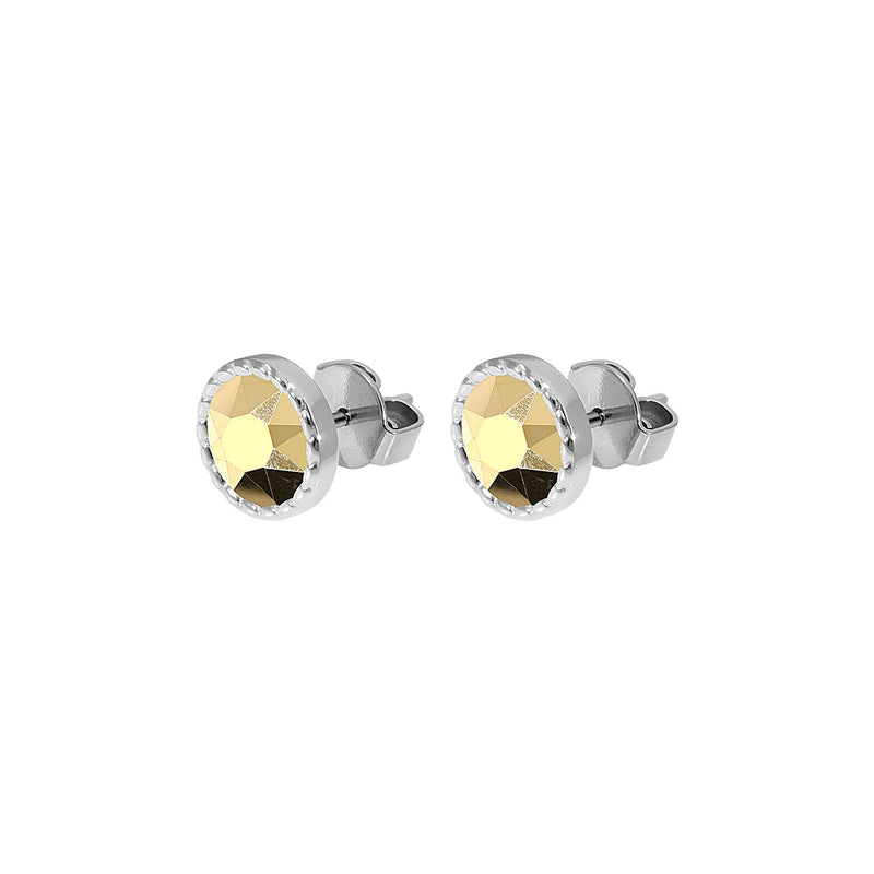 Bocconi Flat Ear Studs 9 mm - Silver