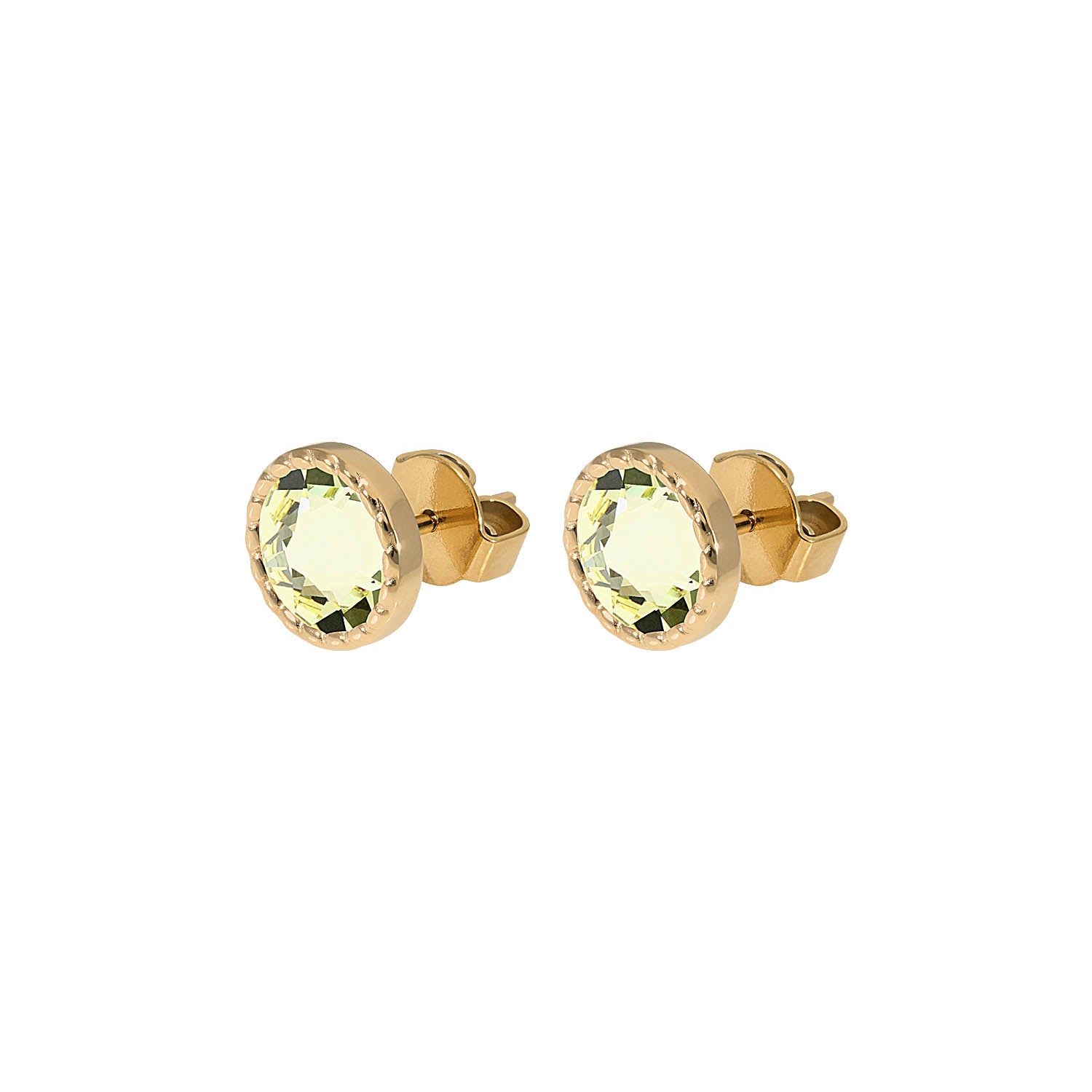 Bocconi Flat Ohrstecker 9 mm - Gold Jonquil