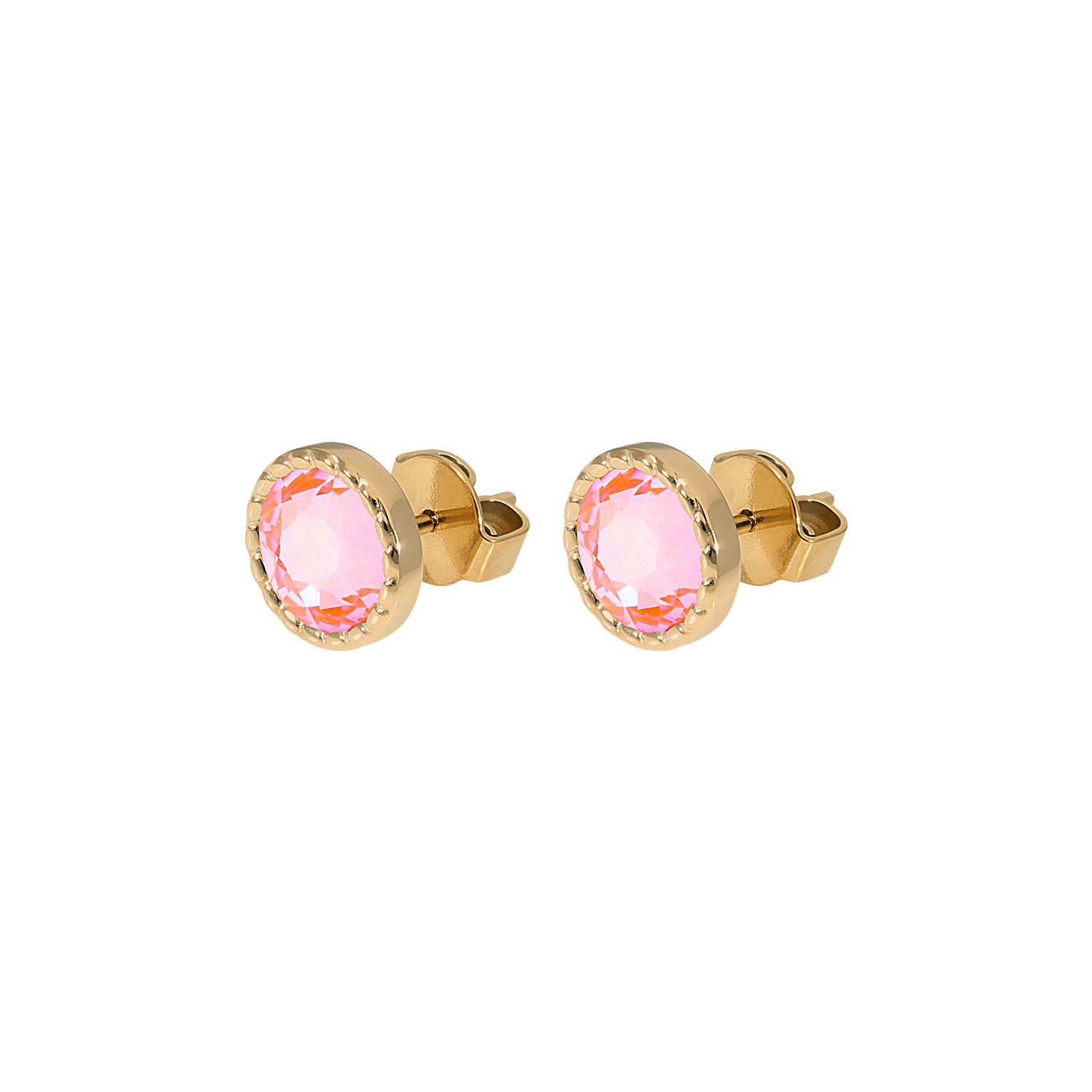 Bocconi Flat Ohrstecker 9 mm - Gold crystal orange glow delite