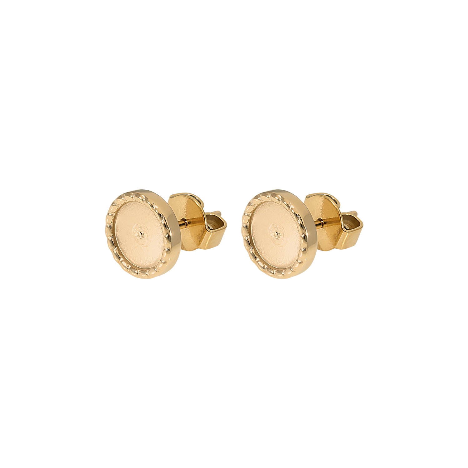 Bocconi Flat Ohrstecker 9 mm - Gold