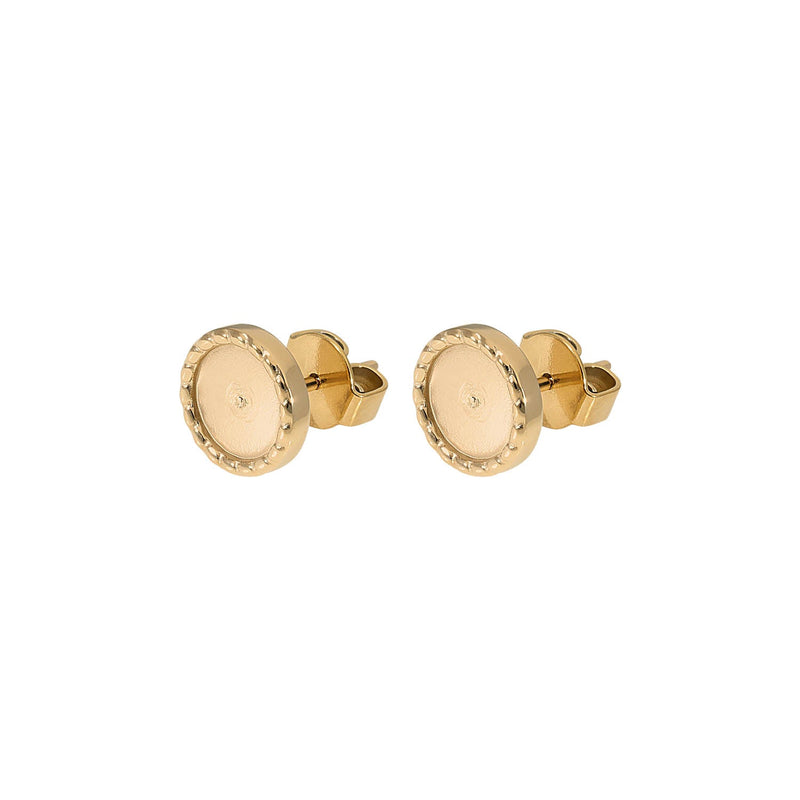 Bocconi Flat Ohrstecker 9 mm - Gold