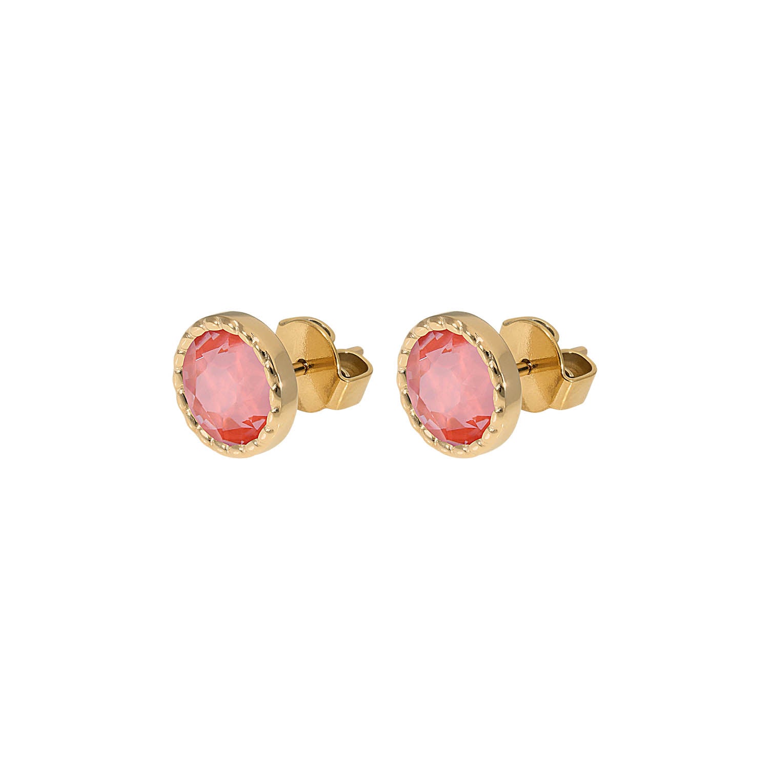 Bocconi Flat Ohrstecker 9 mm - Gold crystal maroon ignite