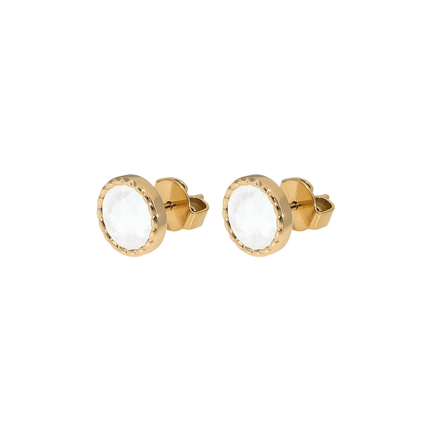 Bocconi Flat Ohrstecker 9 mm - Gold
