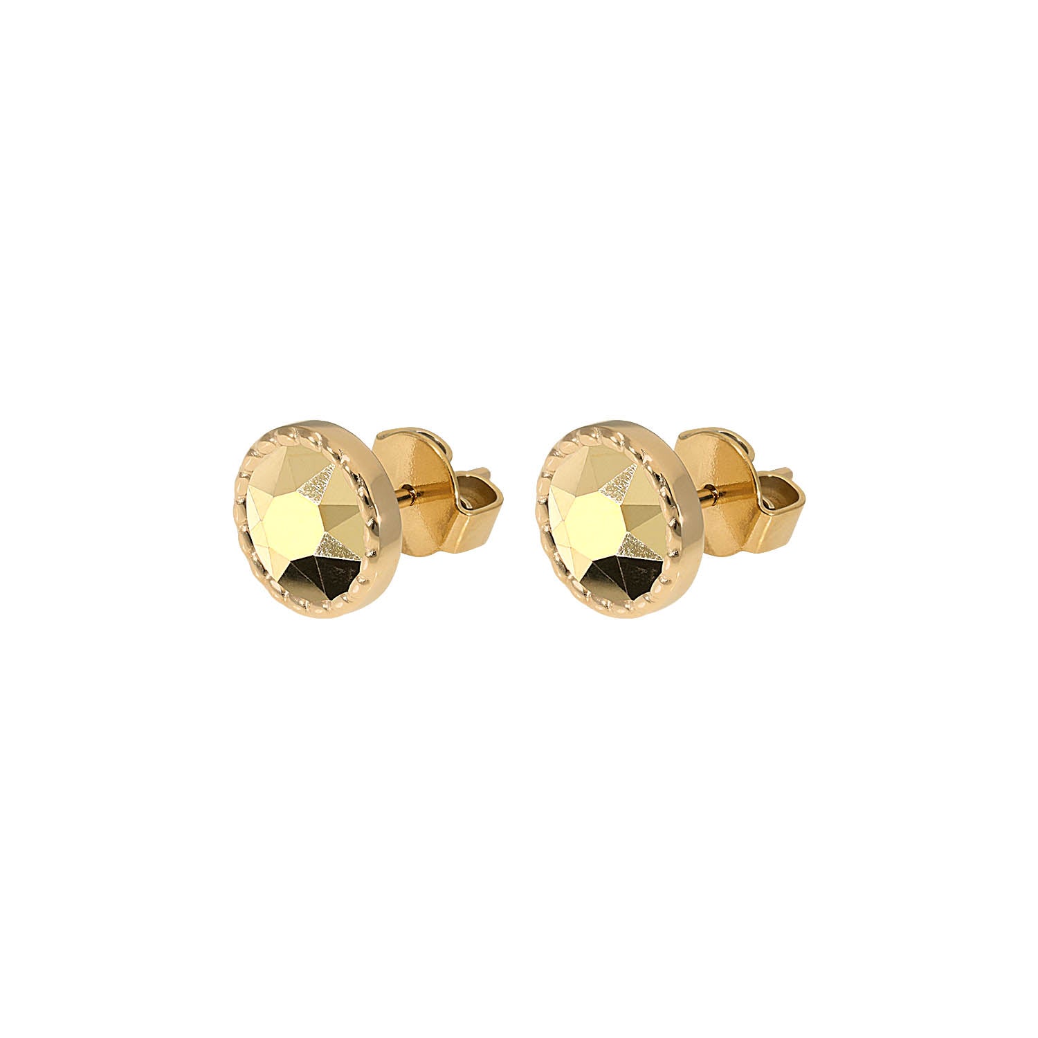 Bocconi Flat Ohrstecker 9 mm - Gold