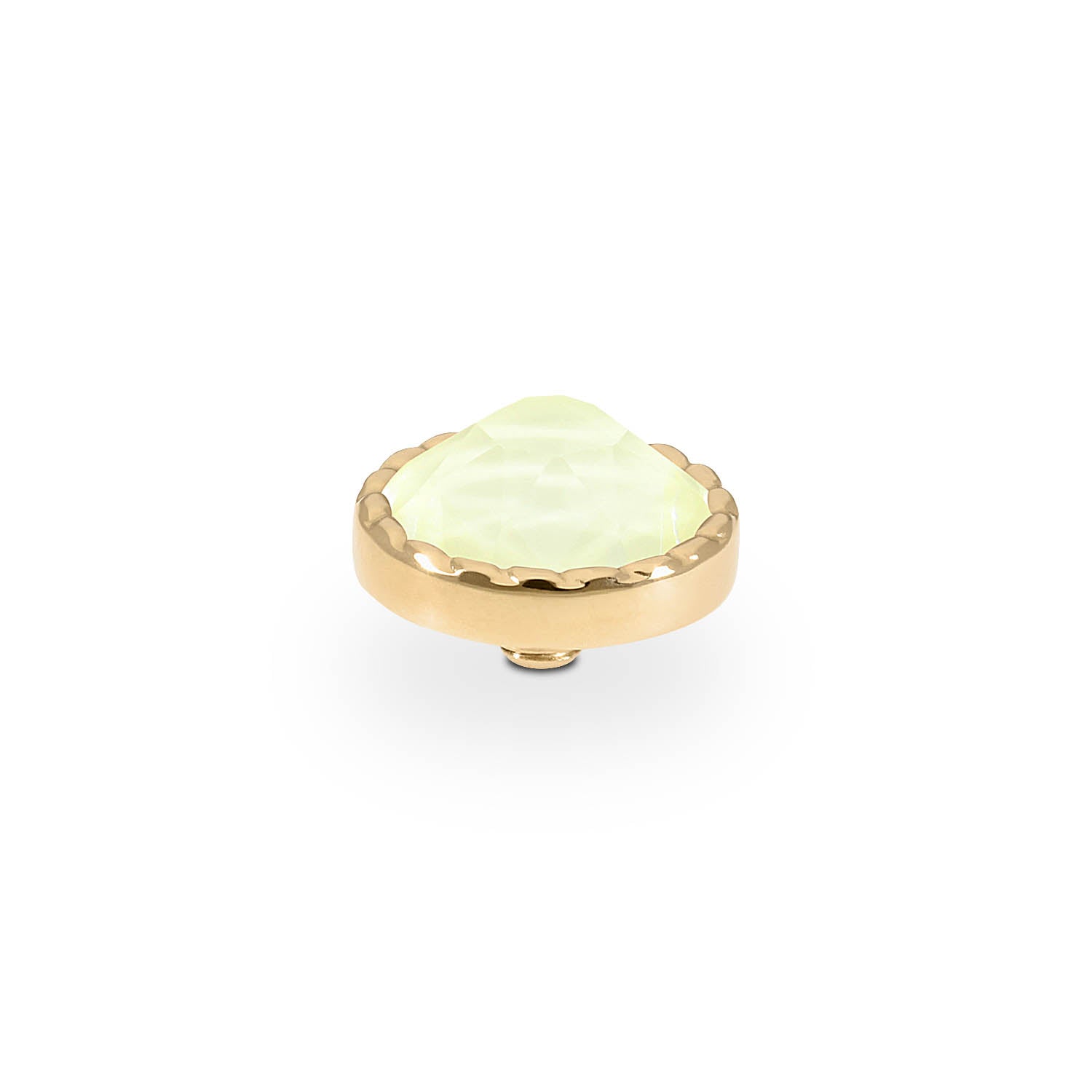 Bocconi Flat Top 9 mm - Gold crystal soft yellow ignite