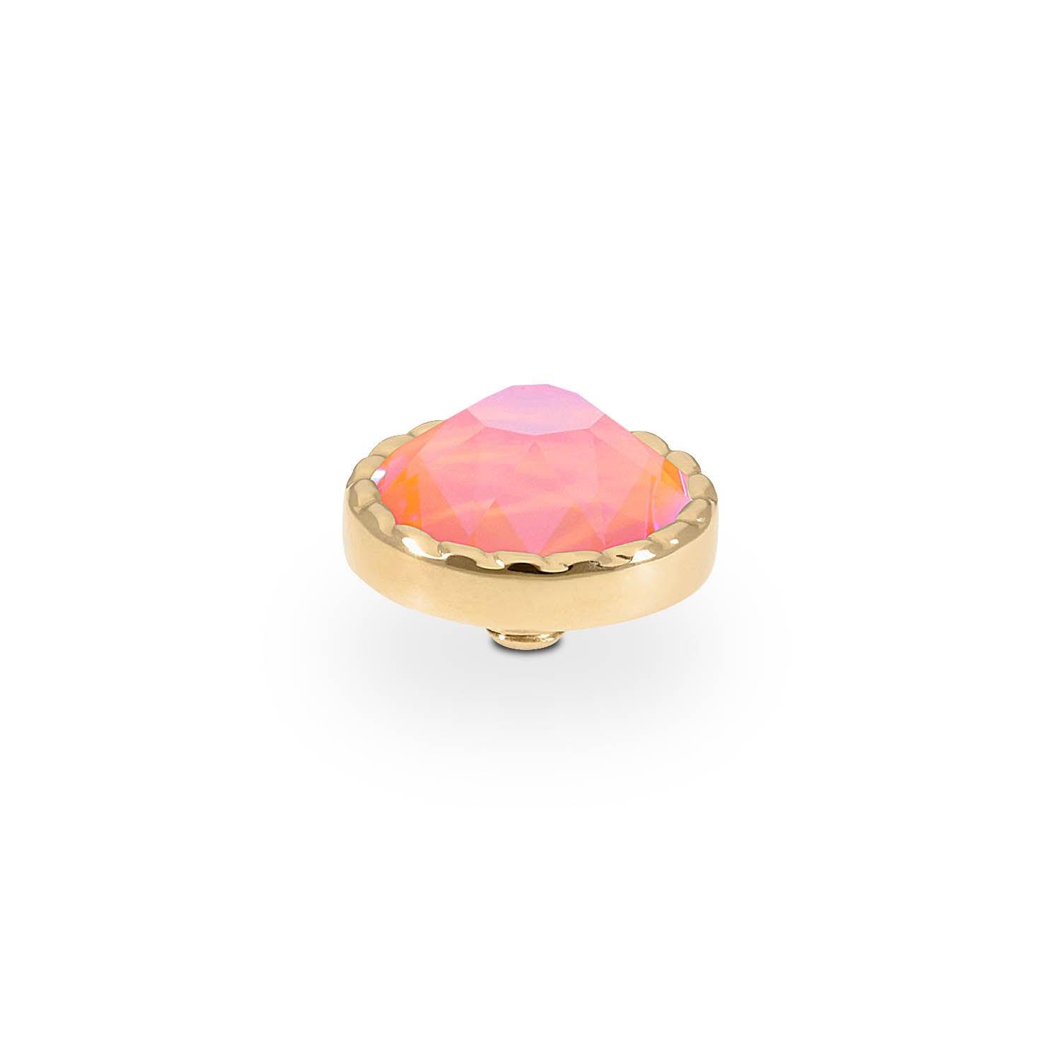 Bocconi Flat Top 9 mm - Gold crystal orange glow delite