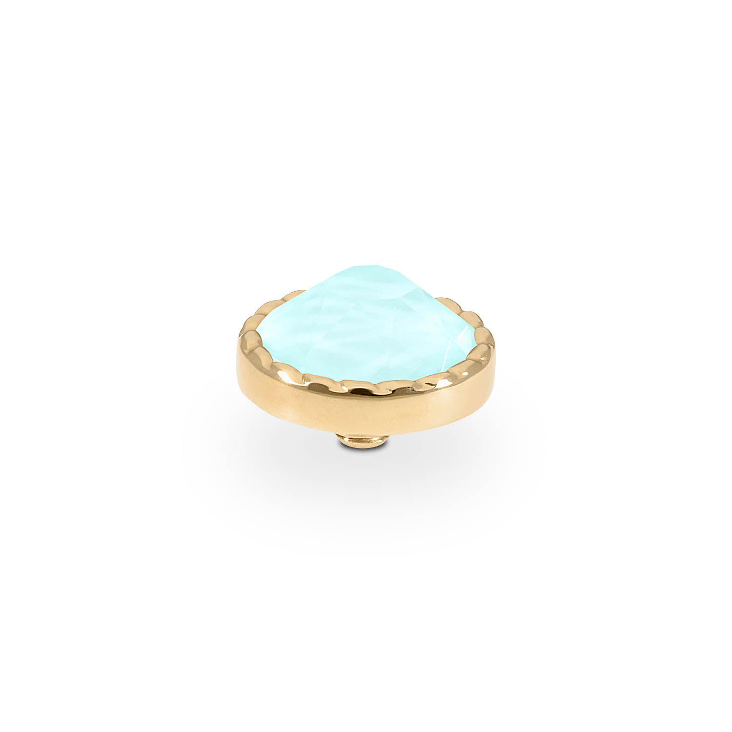 Bocconi Flat Top 9 mm - Gold crystal soft mint ignite