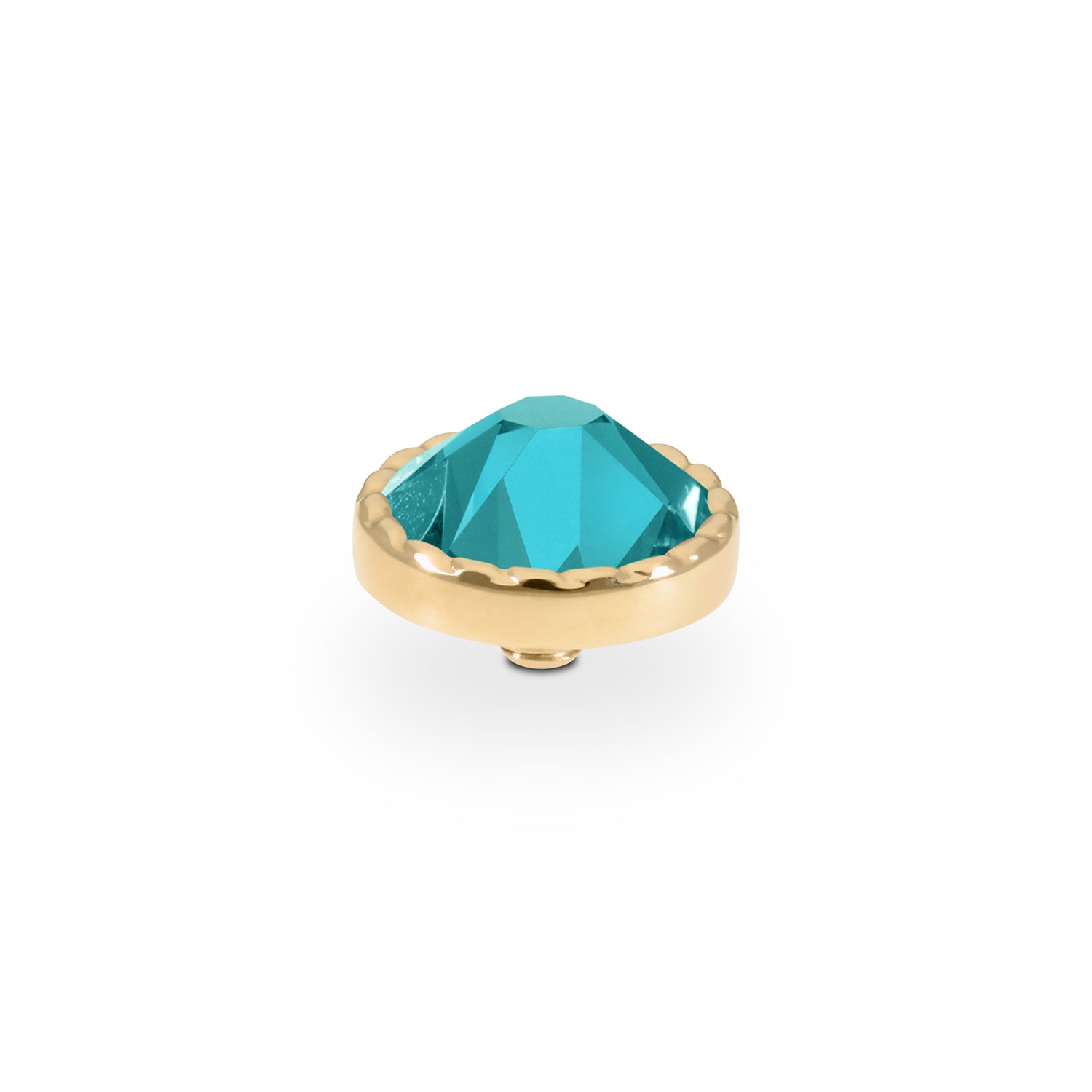Bocconi Flat Top 9 mm - Gold Crystal Pine Green Ignite