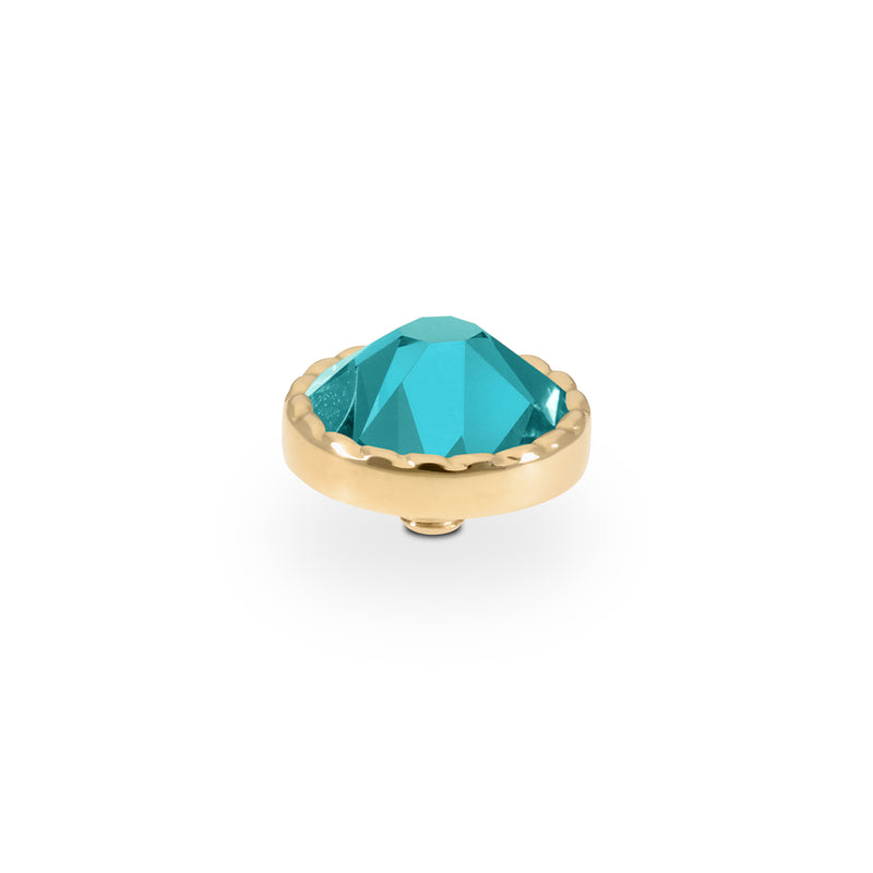 Bocconi Flat Top 9 mm - Gold Crystal Pine Green Ignite