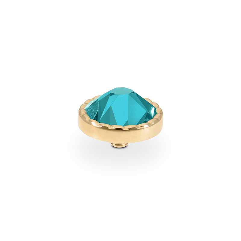 Bocconi Flat Top 9 mm - Gold Crystal Pine Green Ignite