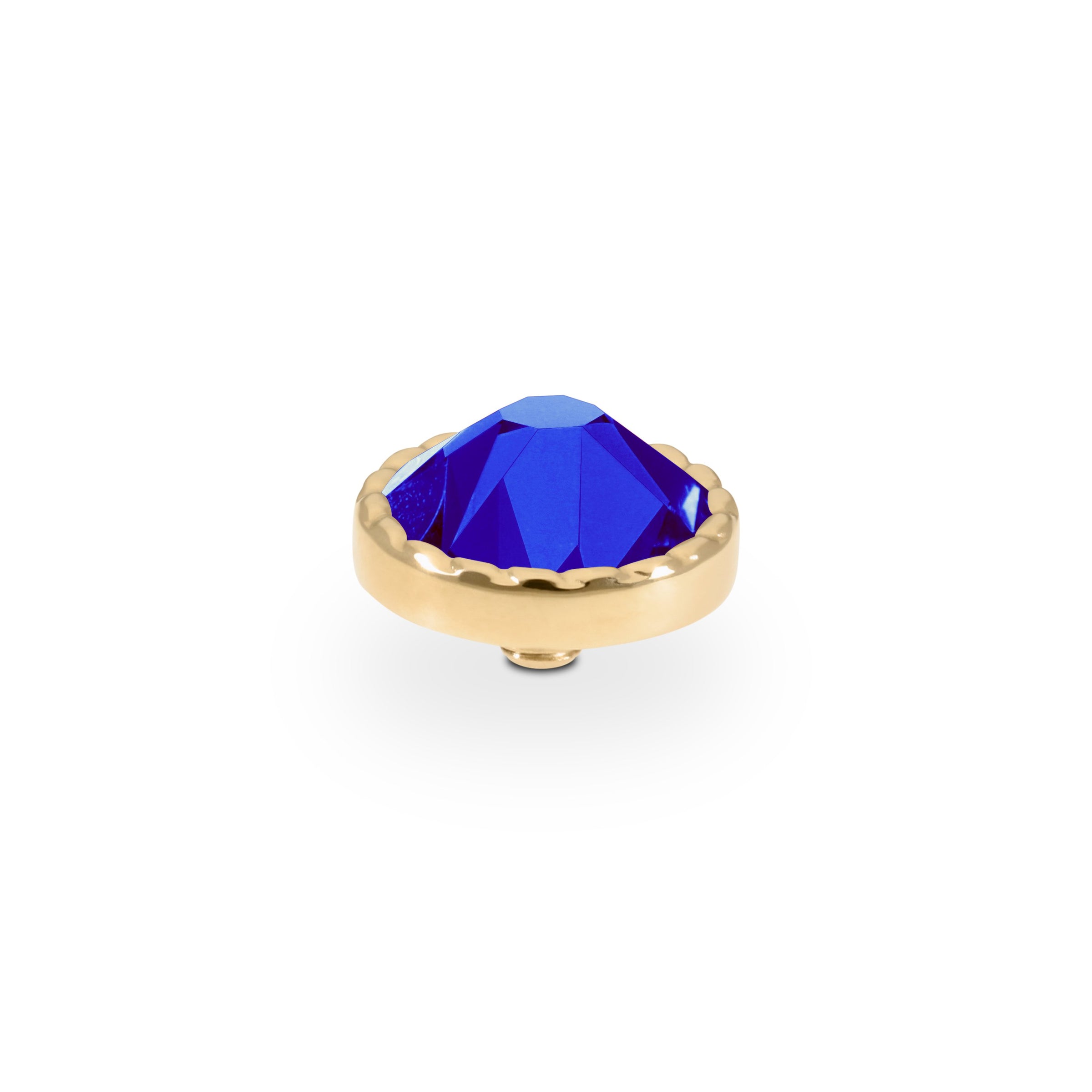 Bocconi Flat Top 9 mm - Gold ReCreated Dark Sapphire